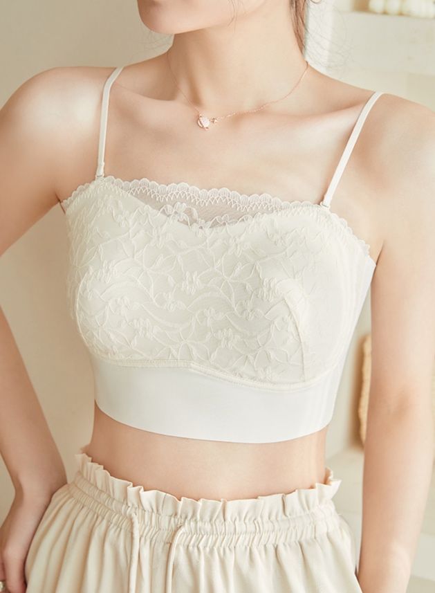 ブラトップ 花レースチューブブラトップ