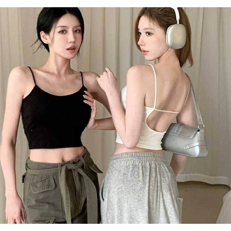 美しい背中見せ クロスデザインブラトップ
