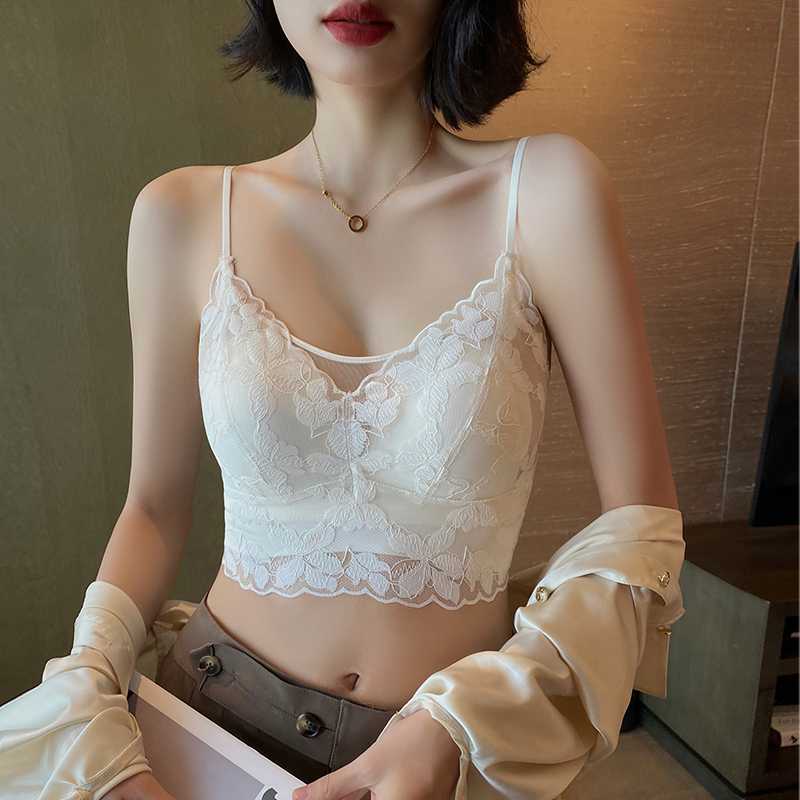 花柄レース美胸ブラトップキャミソール