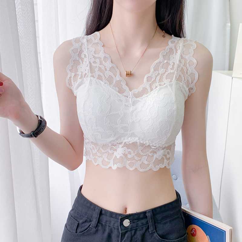 ブラトップ 花模様レース装飾ブラレット