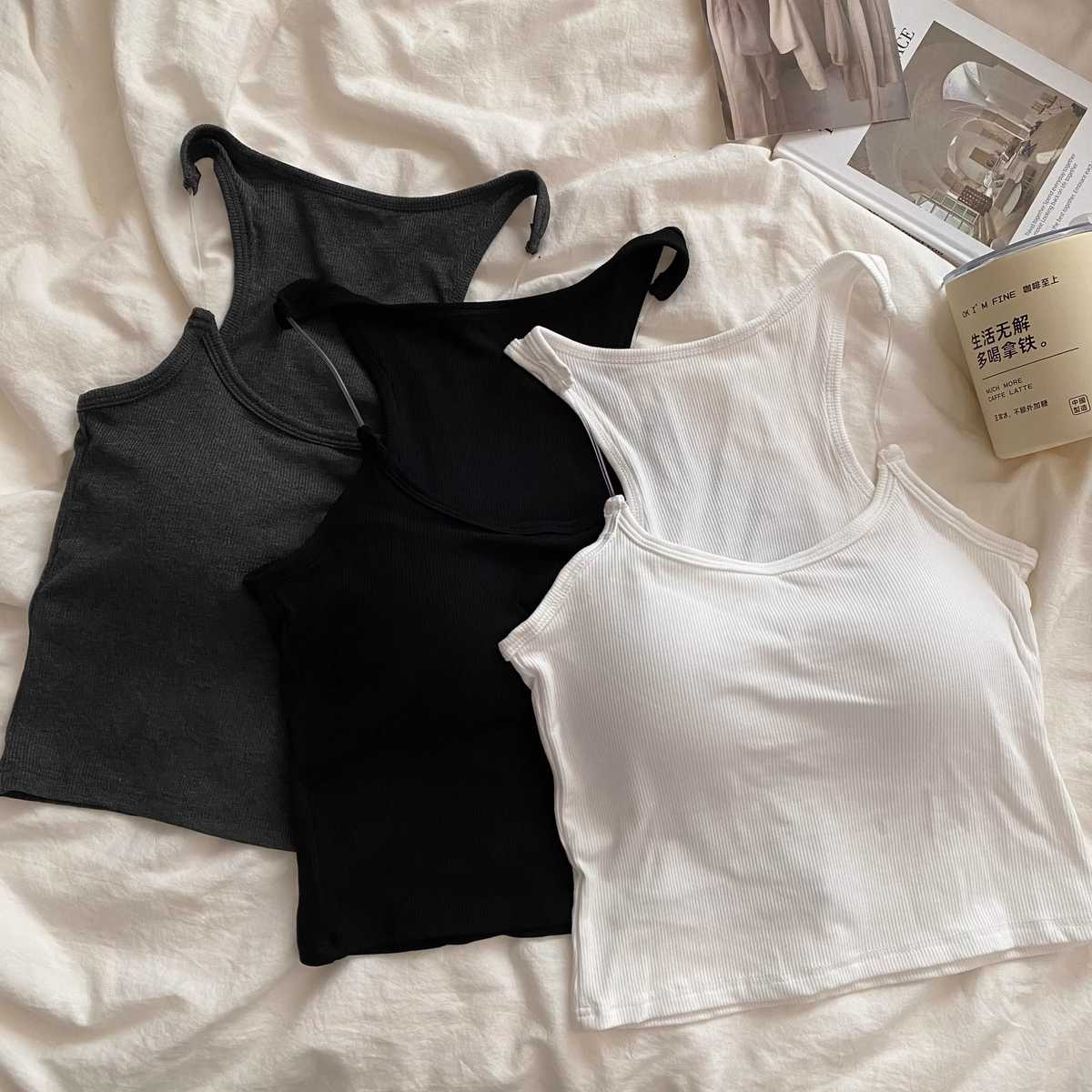 シームレスリブ編み楽ちんブラトップ