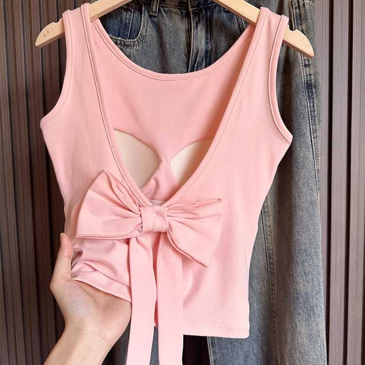 リボン背中見せブラトップ