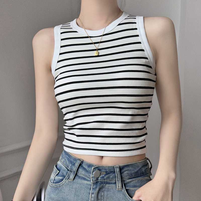 シンプル細ボーダーブラトップ