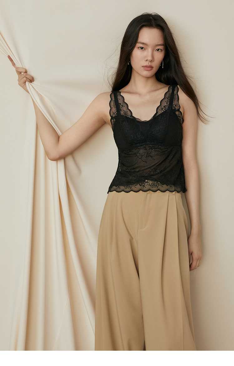 優美なレース編み装飾ブラトップ