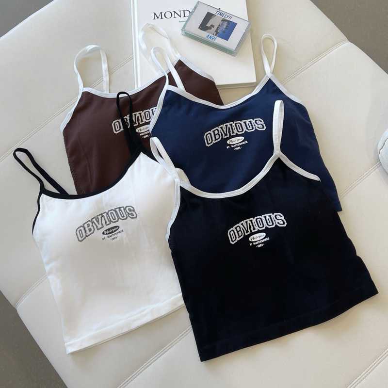 シンプルロゴ入り細紐ブラトップ