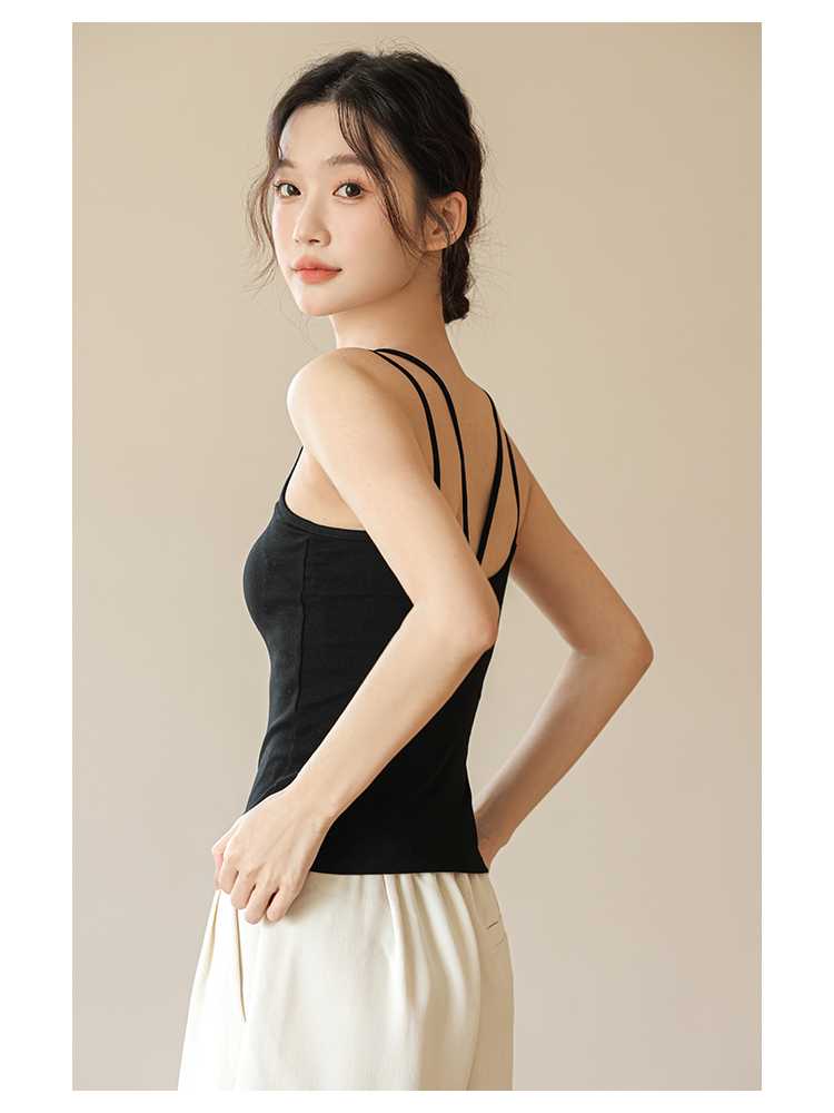 ブラトップ 華奢ストラップ 背中見せブラトップキャミソール