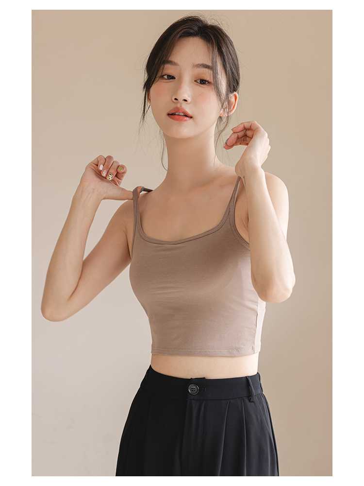 ブラトップ シンプル美胸ブラトップタンクトップ
