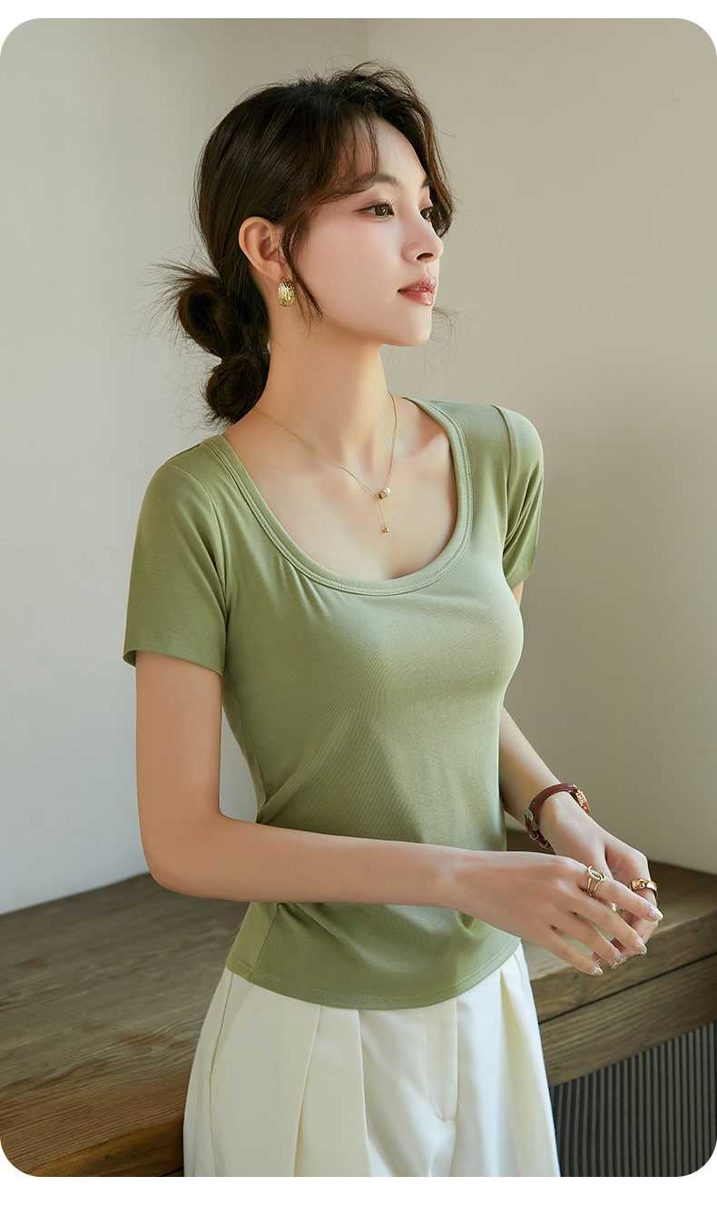 ブラトップ なめらか肌触り スクエアネックブラトップ