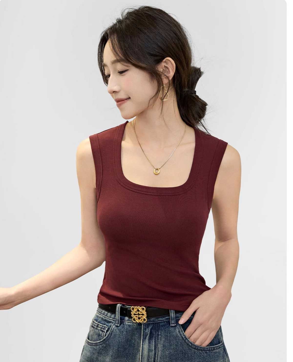 ブラトップ スクエアネック 美シルエットブラトップ
