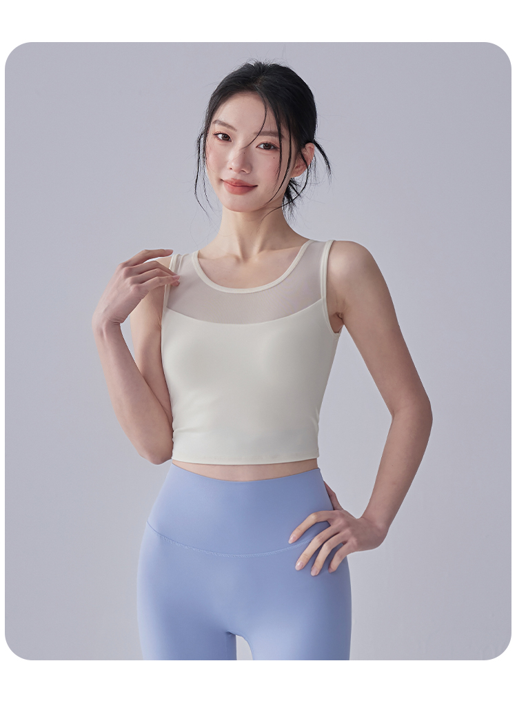 ブラトップ メッシュデザイン背中開きブラトップ