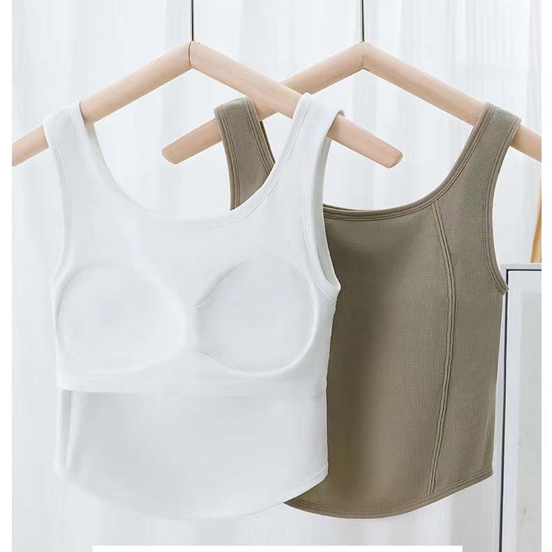 クロップド丈ブラトップタンクトップ ノンワイヤー下着