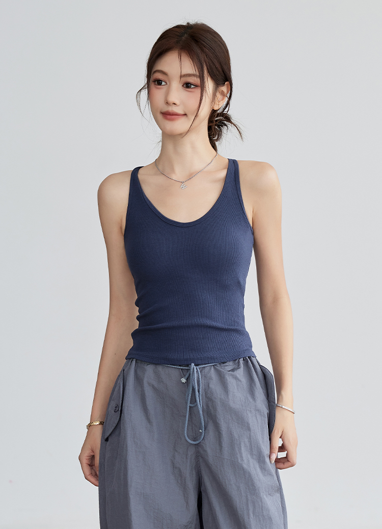 ブラトップ 美シルエット リブ編みブラトップ