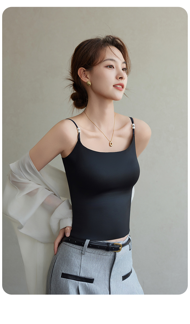 ブラトップ 優美パール装飾一体型ブラトップ