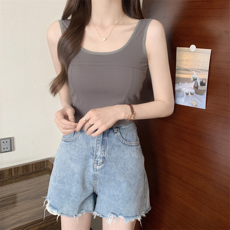 ノンワイヤー ブラトップ タンクトップ ソフト カップ付き