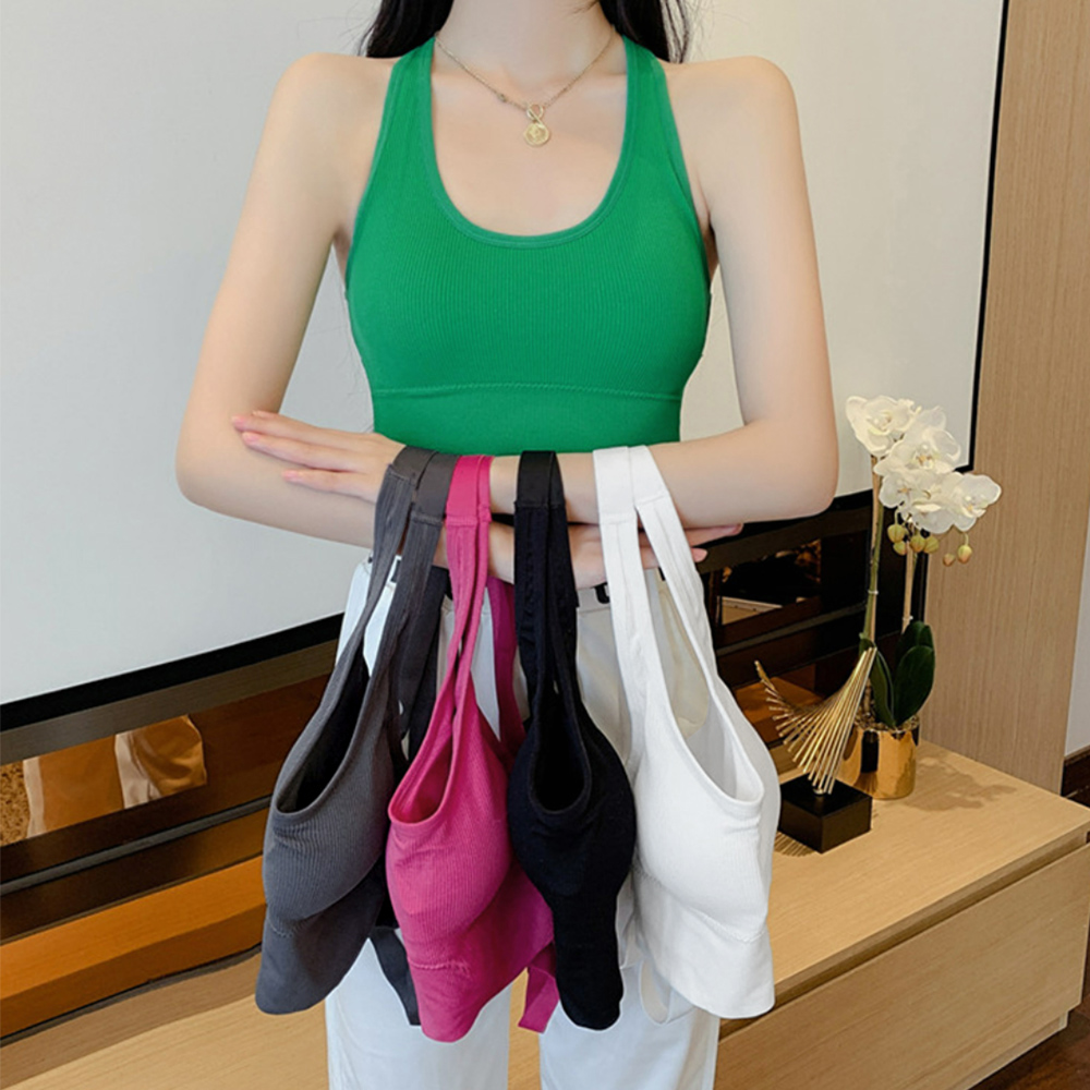 ヨガ用背中交差カップ付きブラトップ