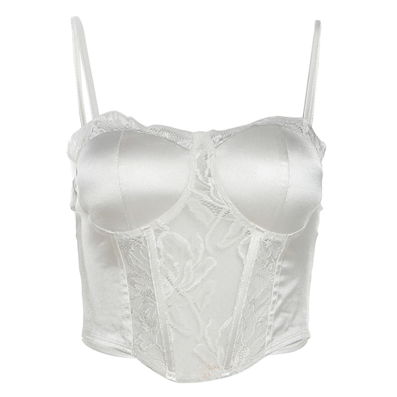 レース透け感キャミソール体型カバーブラトップ