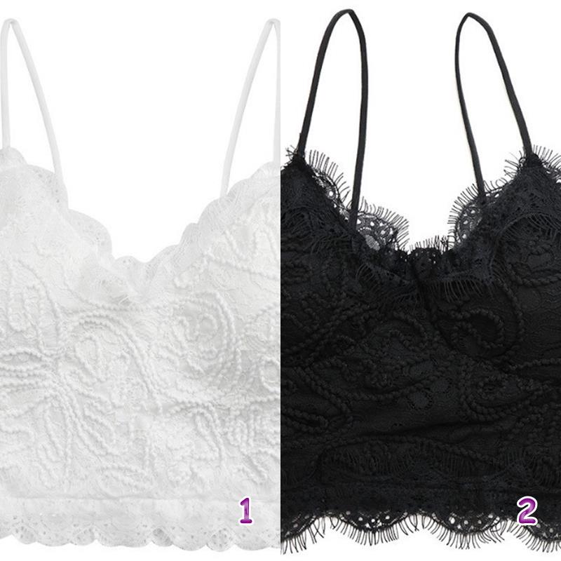 ブラトップ 胸パッド付きレースキャミソール レディース2色展開