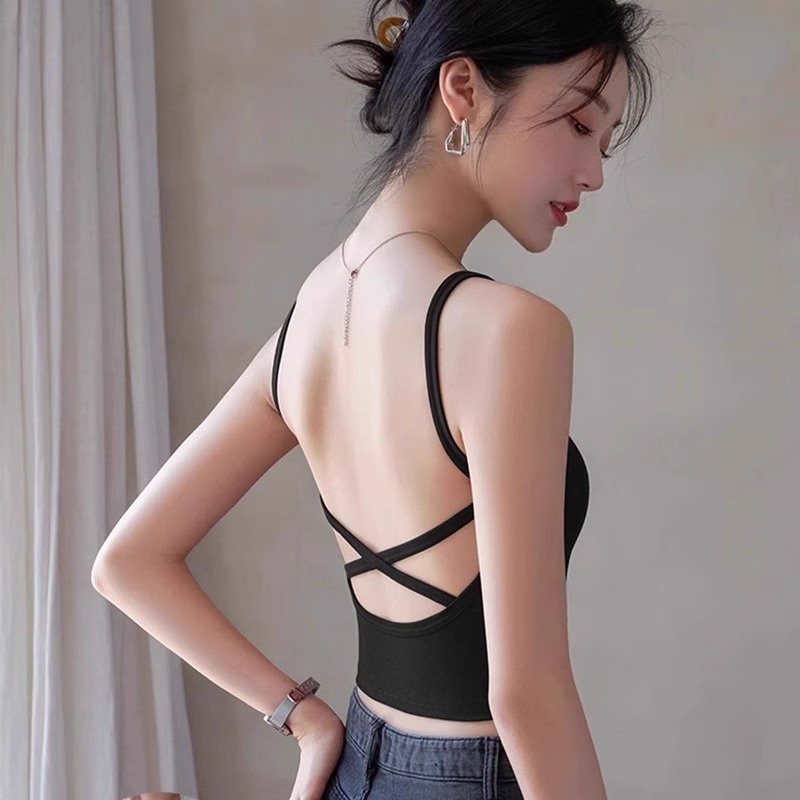 楽ちん美胸パッド付きブラトップ
