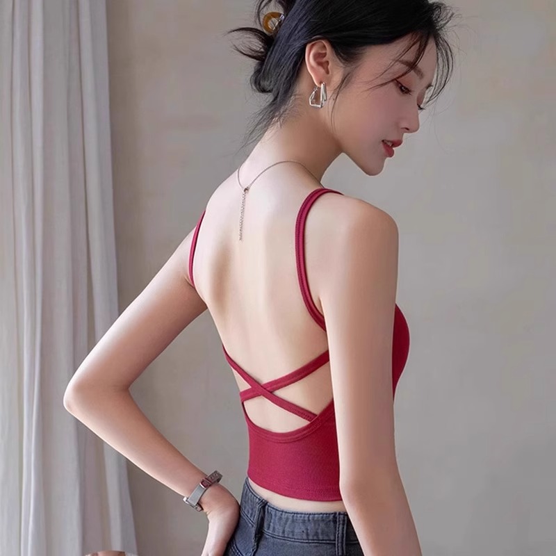 楽ちん美胸パッド付きブラトップ