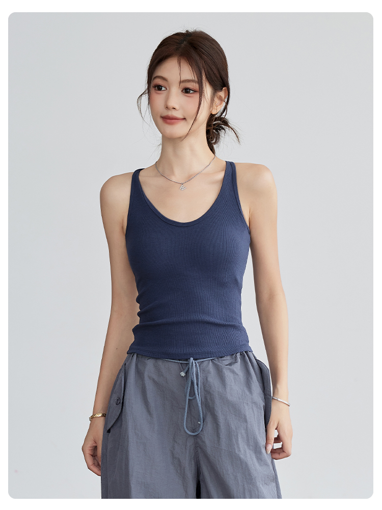 ブラトップ 美シルエット リブ編みブラトップ