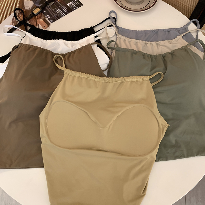 胸パッド付きキャミソール ブラトップ レディース 7色展開