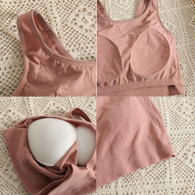 伸縮性抜群ノンワイヤーブラトップタンクトップ