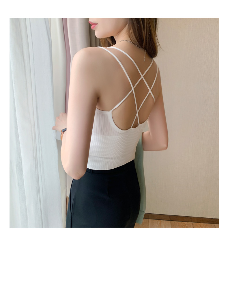 ブラトップ リブ編み美胸ブラトップキャミソール