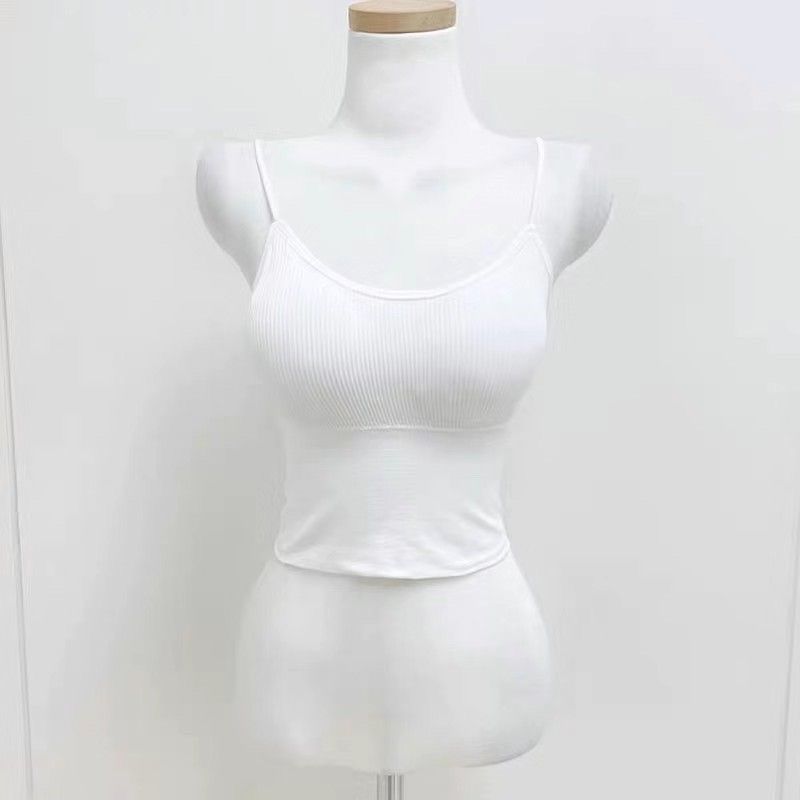 ブラトップ リブ編み美胸キャミソール