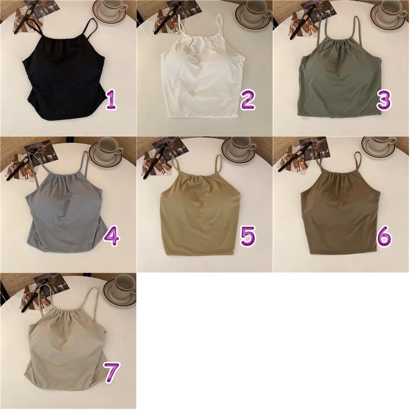 胸パッド付きキャミソール ブラトップ レディース 7色展開