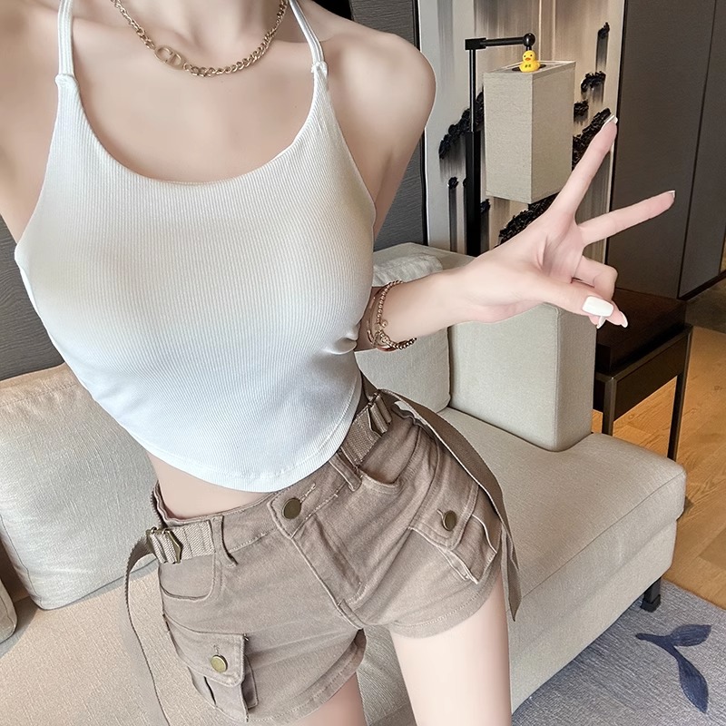 美背中クロスストラップブラトップ