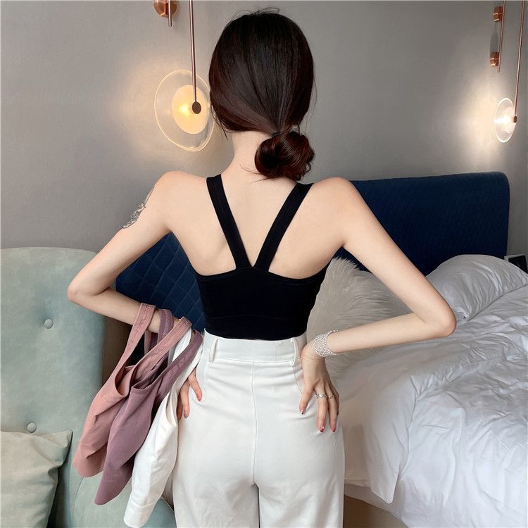 伸縮性抜群ノンワイヤーブラトップタンクトップ
