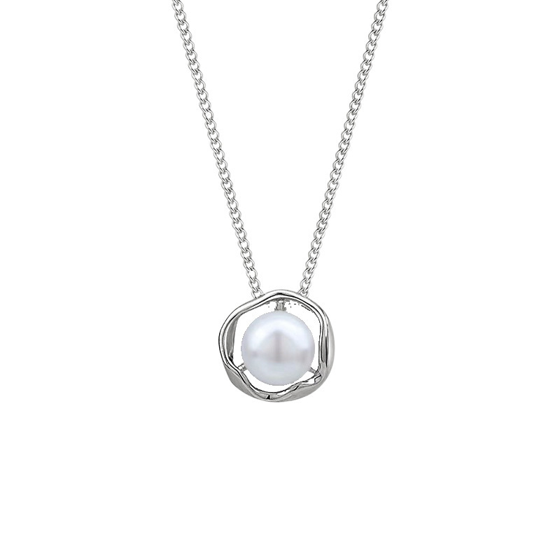 結婚式 アクセサリー 真珠輝く花びら型ペンダントネックレス