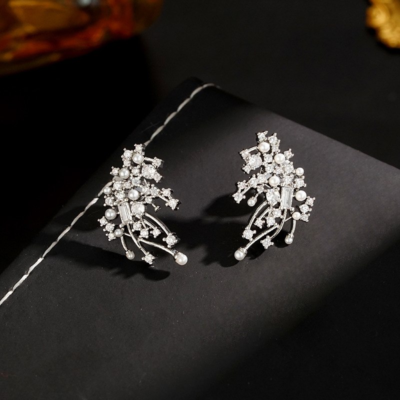 結婚式 アクセサリー 小枝モチーフ パールピアス
