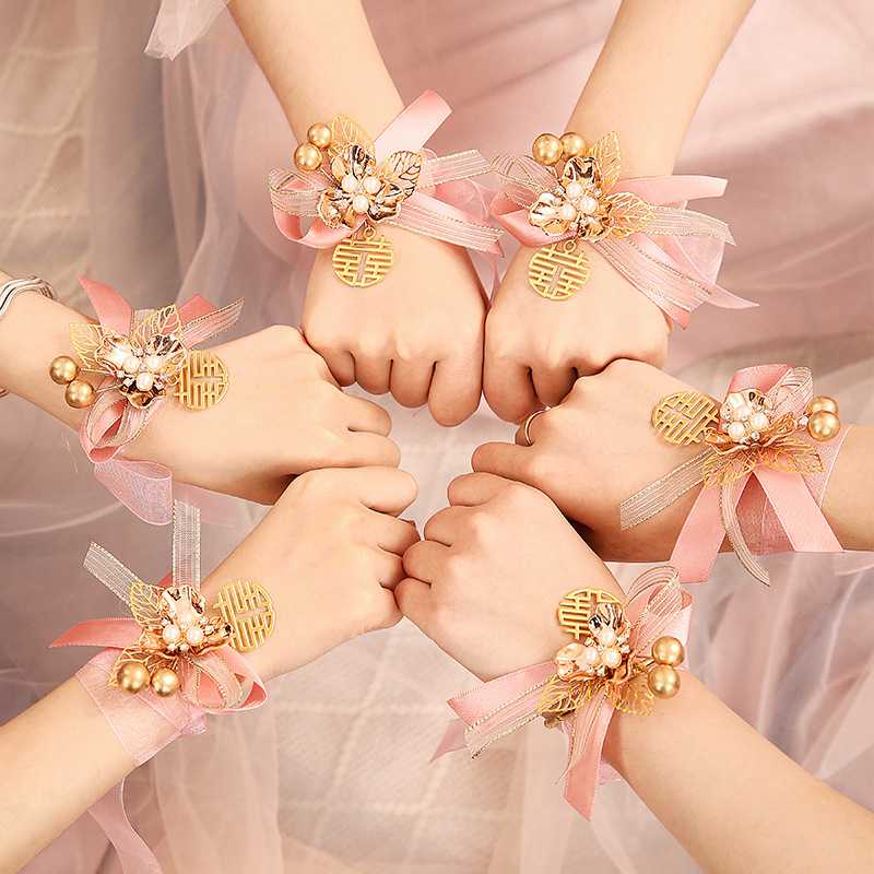 結婚式 アクセサリー 幸福祝花リボンブレスレット