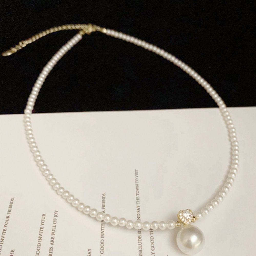 結婚式 アクセサリー 真珠風ネックレス レディース 上品チャーム付き華奢首飾り