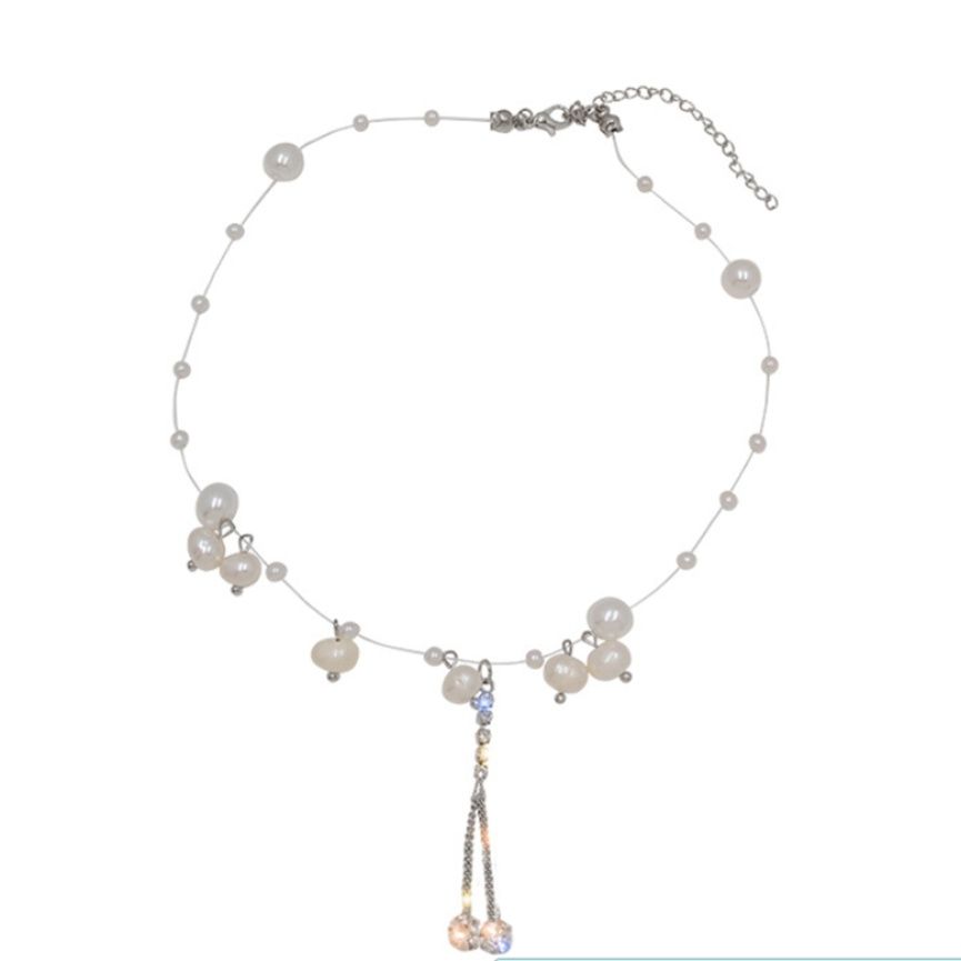 結婚式 アクセサリー 小粒真珠風ネックレス 