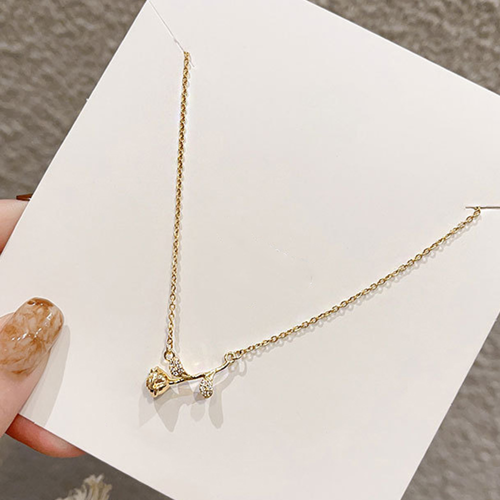 結婚式 アクセサリー 薔薇モチーフ ネックレス 華奢チェーン 上品