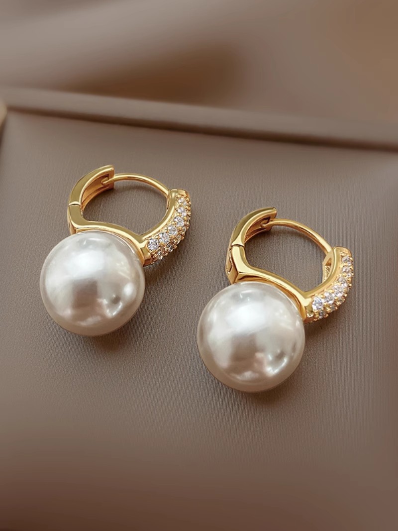 結婚式 アクセサリー 艶やか真珠のクリスタルピアス