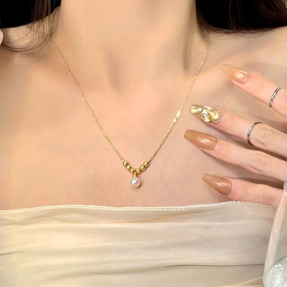 結婚式 アクセサリー 上品なパールネックレス