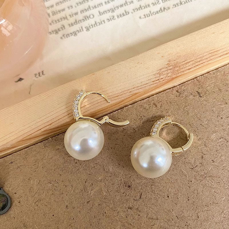 結婚式 アクセサリー 艶やか真珠のクリスタルピアス