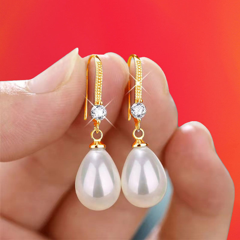結婚式 アクセサリー 上品な真珠のしずくピアス