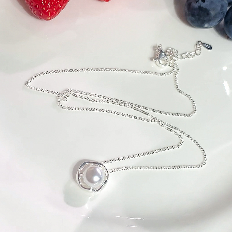 結婚式 アクセサリー 真珠輝く花びら型ペンダントネックレス