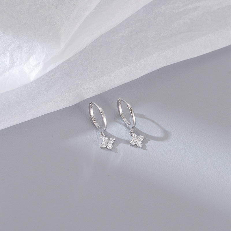 結婚式 アクセサリー 小花モチーフ フープピアス