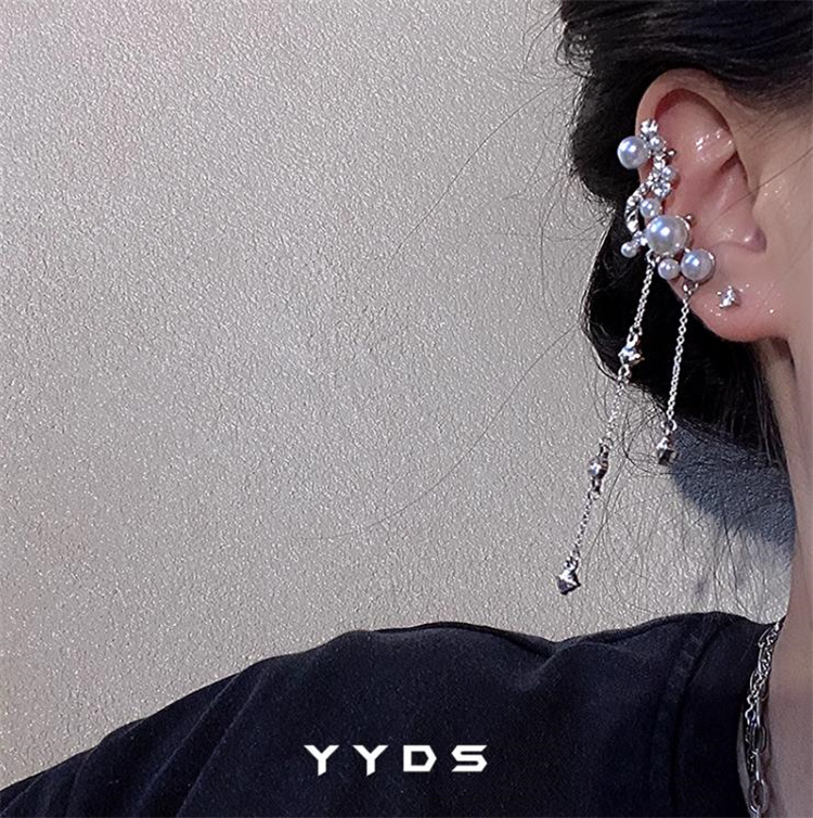 結婚式 アクセサリー 真珠チェーンタッセル イヤリング 結婚式 穴不要 上品な耳飾り