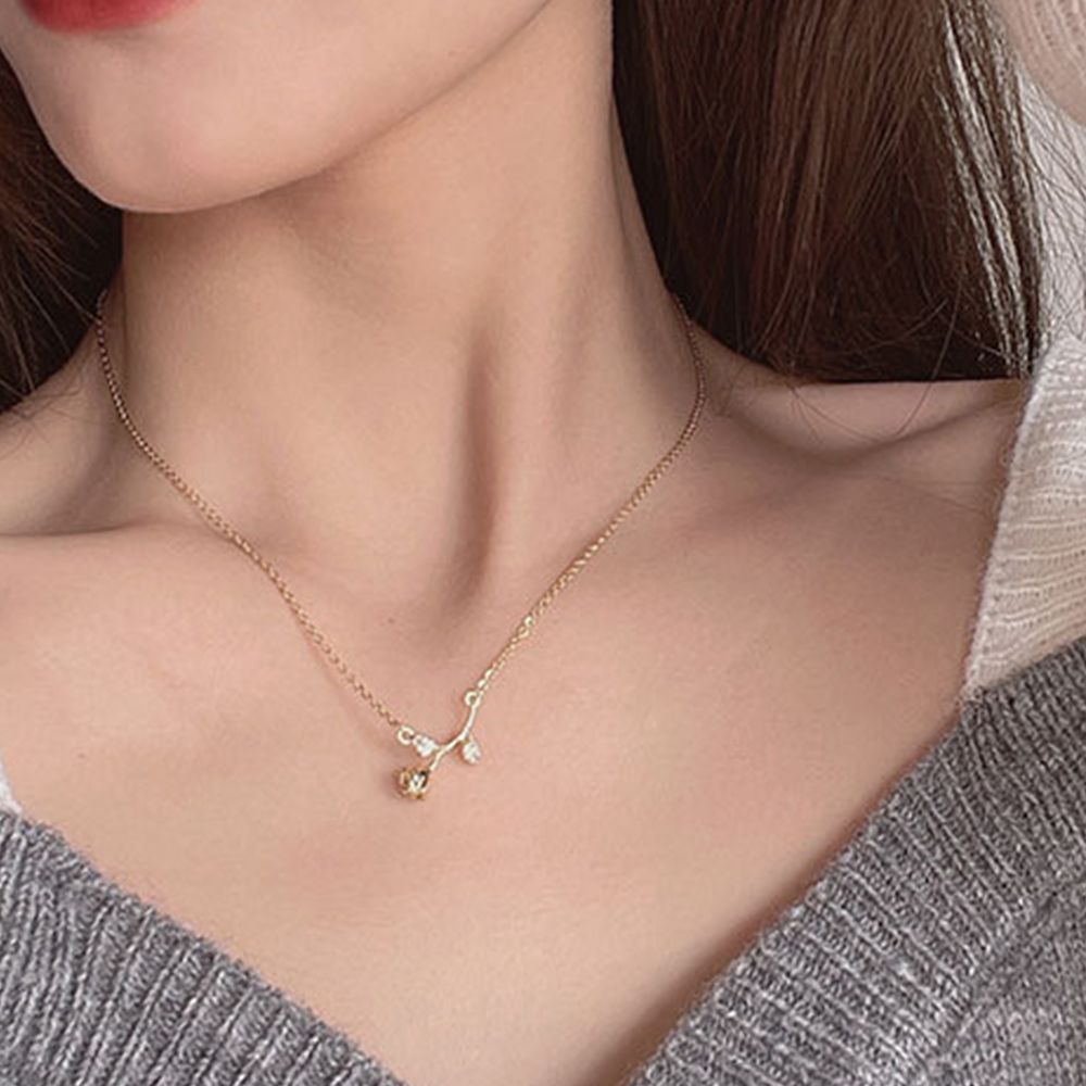 結婚式 アクセサリー 薔薇モチーフ ネックレス 華奢チェーン 上品