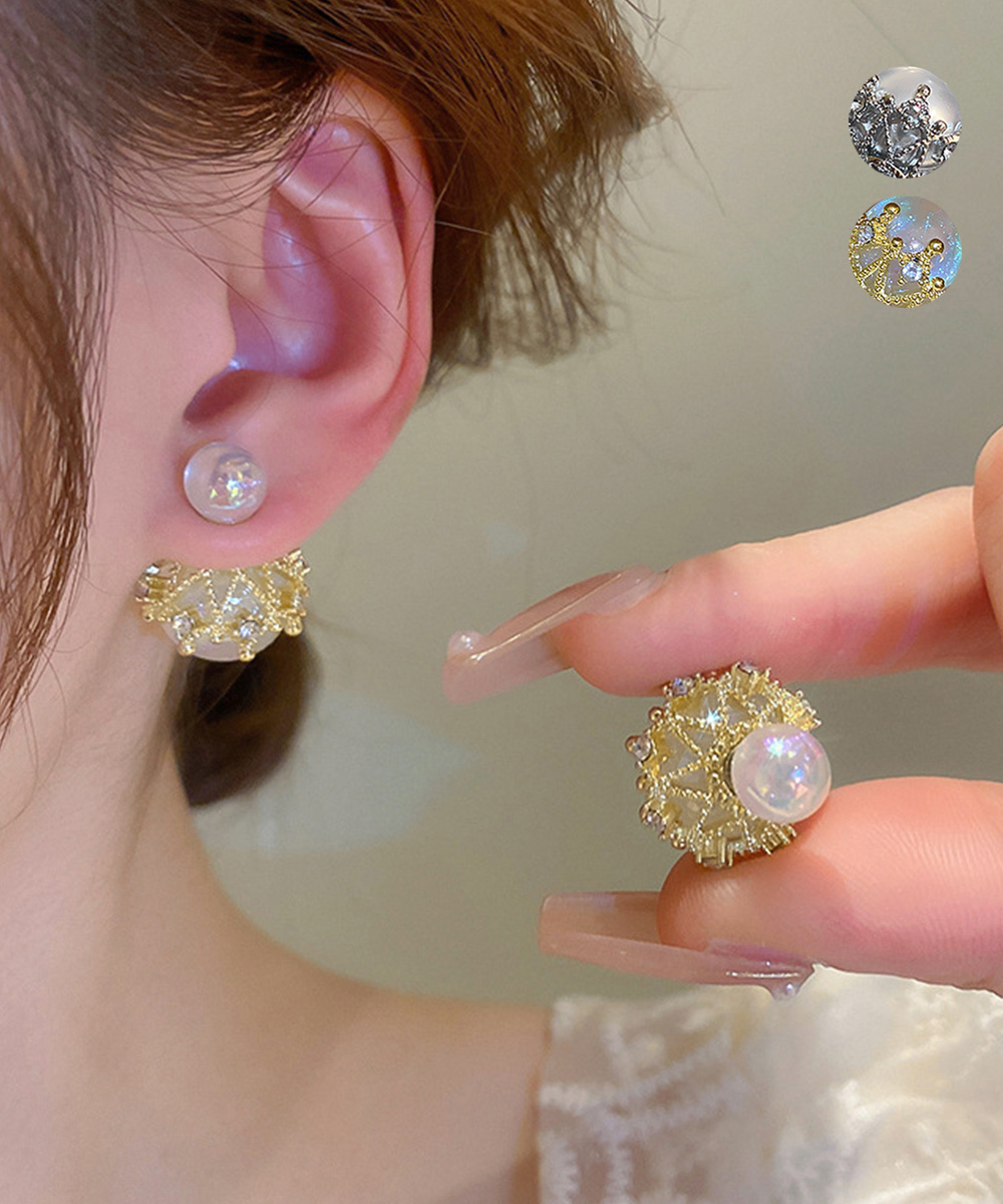 結婚式 アクセサリー 二通り使い方大粒真珠ピアス女性用