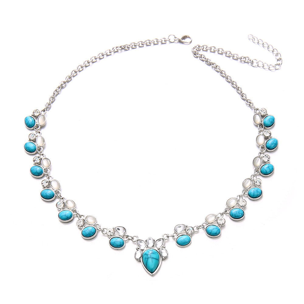 結婚式 アクセサリー 雫型チャーム付き多石デザインネックレス