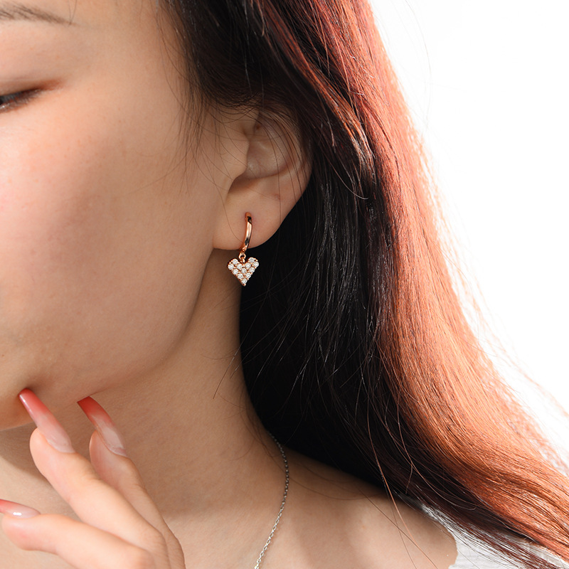 結婚式 アクセサリー きらめきハートのフープピアス