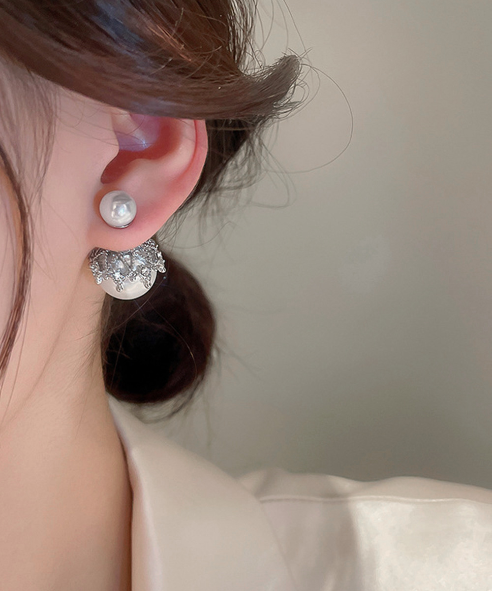 結婚式 アクセサリー 二通り使い方大粒真珠ピアス女性用