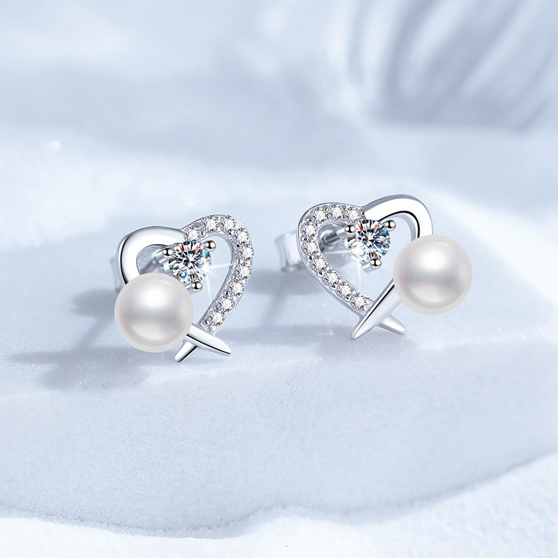 結婚式 アクセサリー 真珠とハートの祝福ピアス